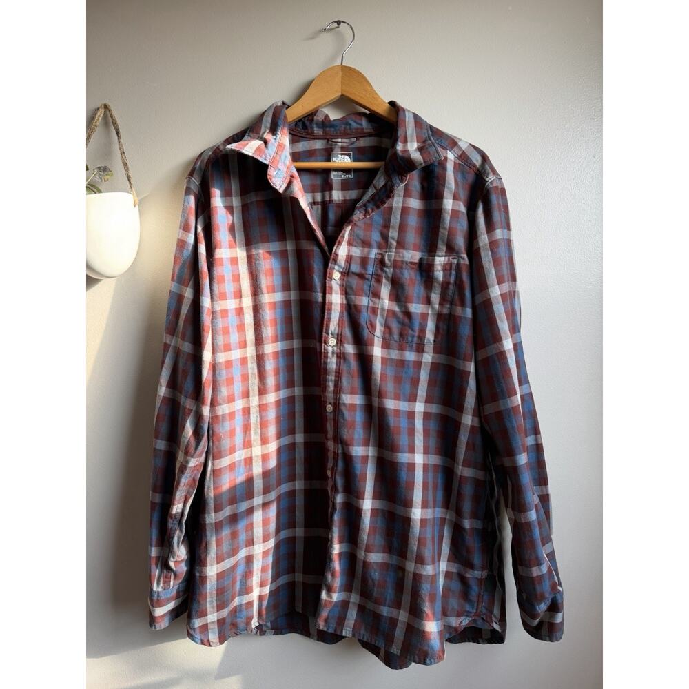 Burgundy and Navy The North Face Men’s Long Sleeve Button Down Size XL